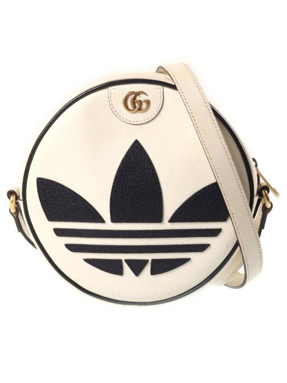 Gucci Marmont White Black Leather Shoulder Bag